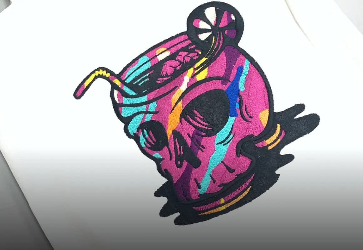 Cocktail Skull Embroidery